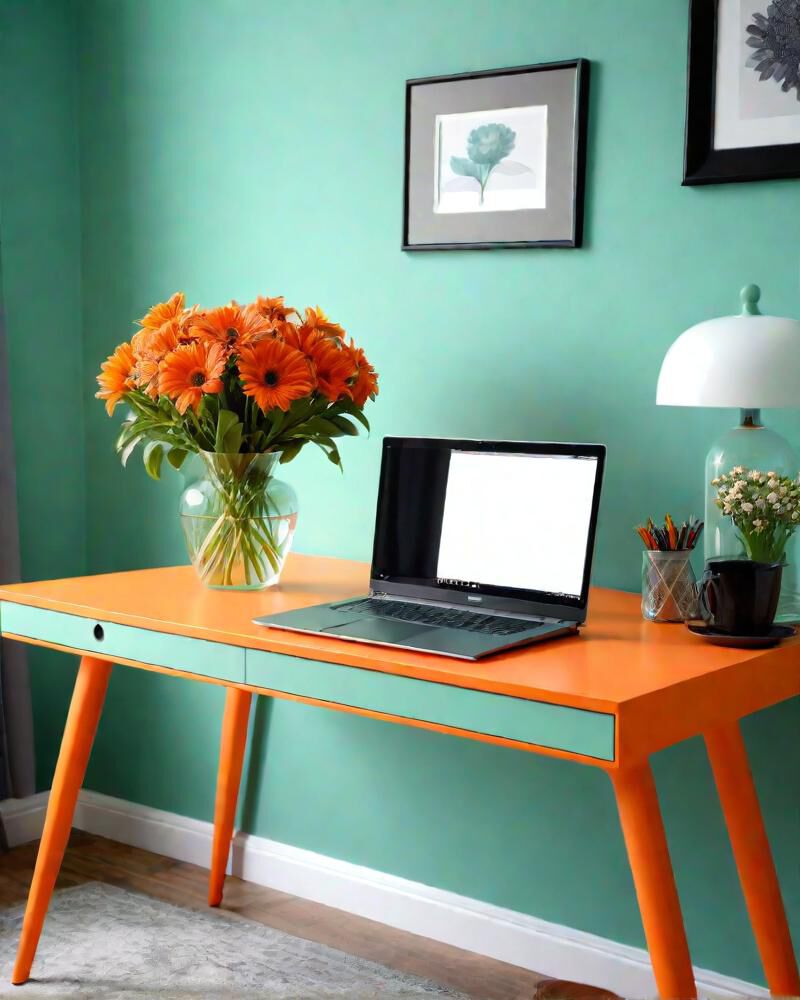 Notebook-roseseomedia Schreibtisch mit Laptop